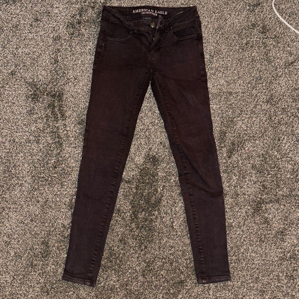 American Eagle Plum super stretch Jeggings Size 0